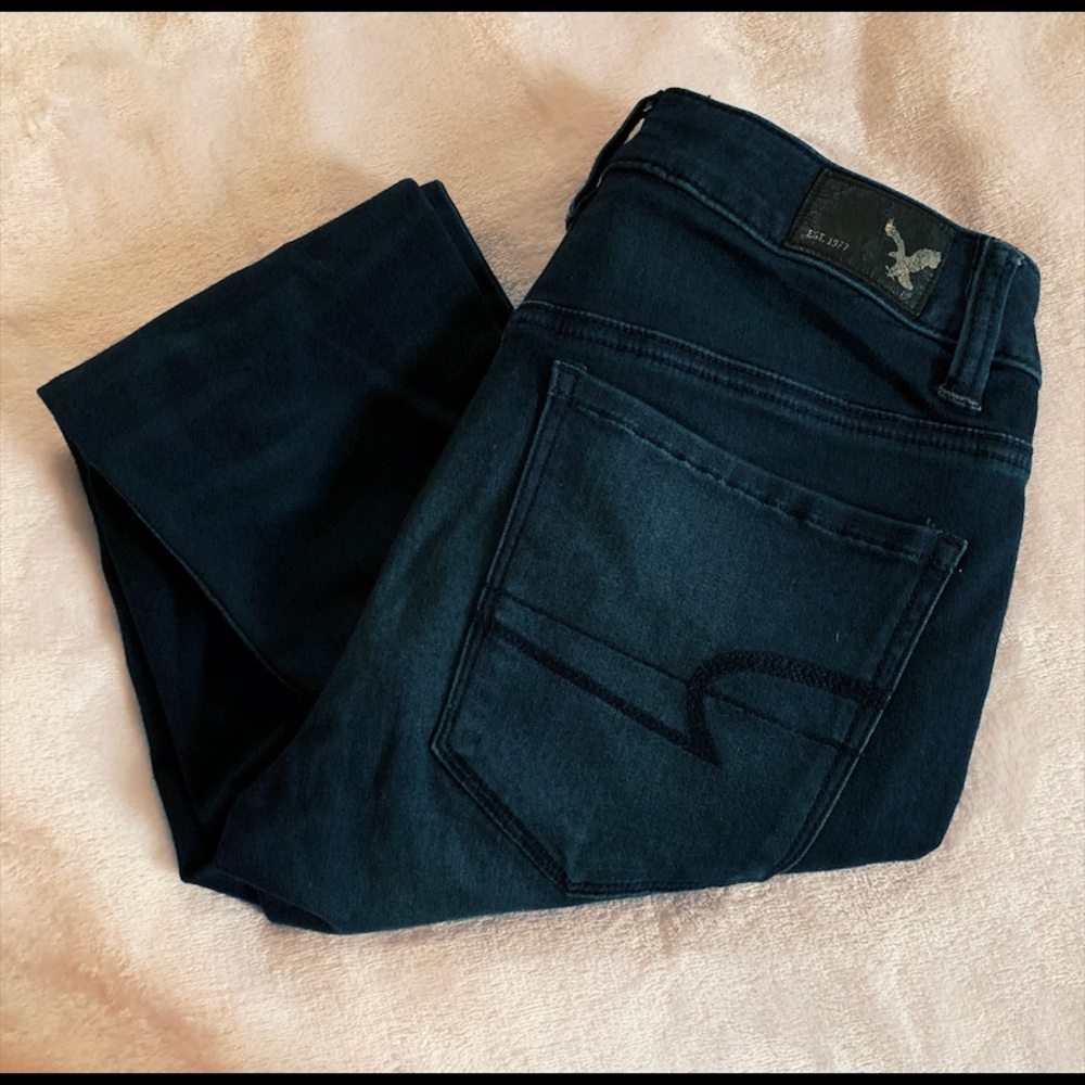 AE Feathered Dark Wash Denim Jeggings